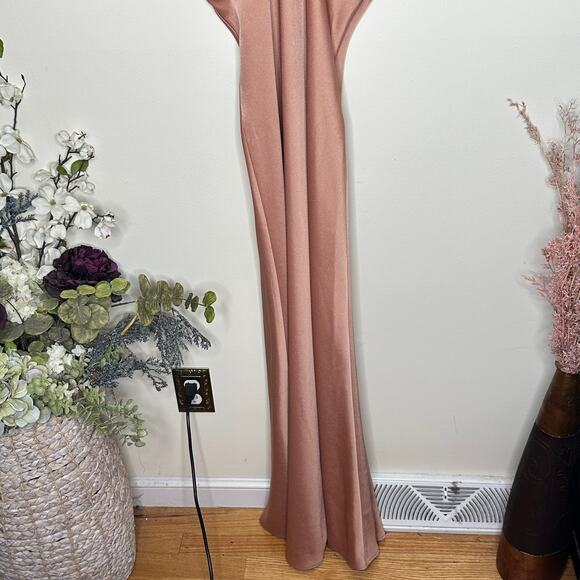 ANTHROPOLOGIE x BHLDN Leila Satin Charmeuse Dress Sedona Sunset Sz 4 {FF54} - Picture 5 of 8